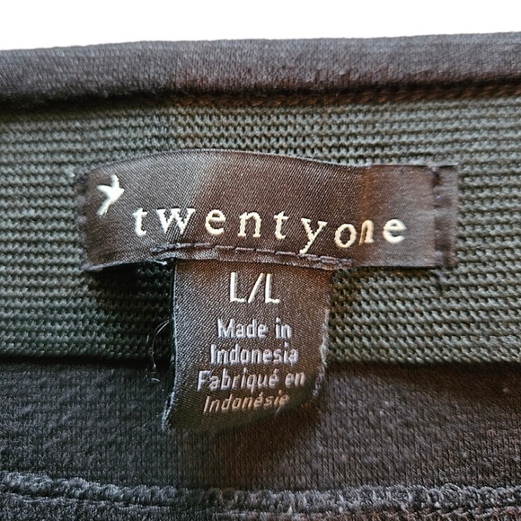 Twenty One Layered Straight Pencil Skirt Stretchy Black Women's Large - Picture 3 of 6